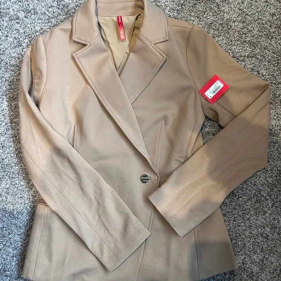 NWT Spanx The Perfect Asymmetrical Blazer Toffee Small - Picture 5 of 7